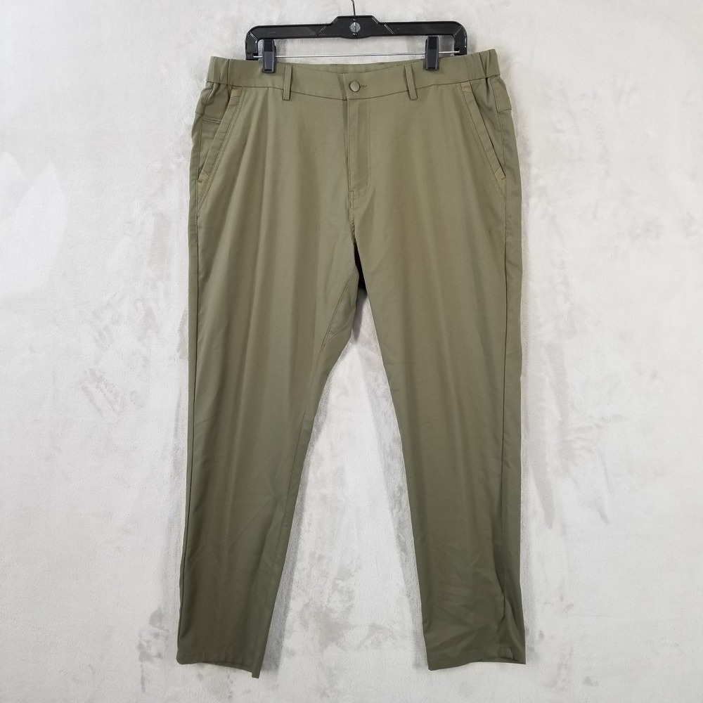 Jack Archer Jetsetter Tech Pants Men 36 x 27 Olive Green Slim Fit Stretch Travel